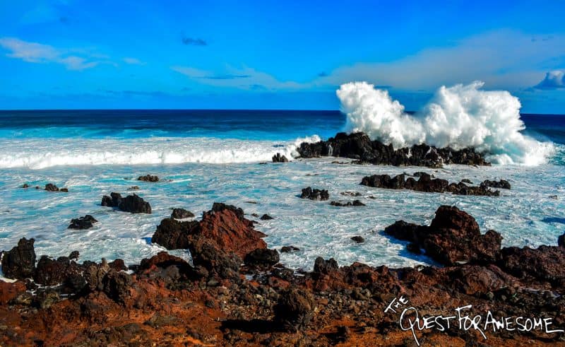 Waves Crashing On Easter Island
