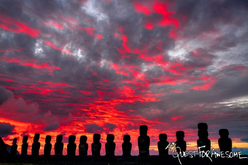 Sunrise at Ahu Tongariki Easter Island, Chile