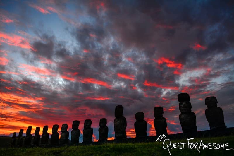 Sunrise at Ahu Tongariki Easter Island, Chile
